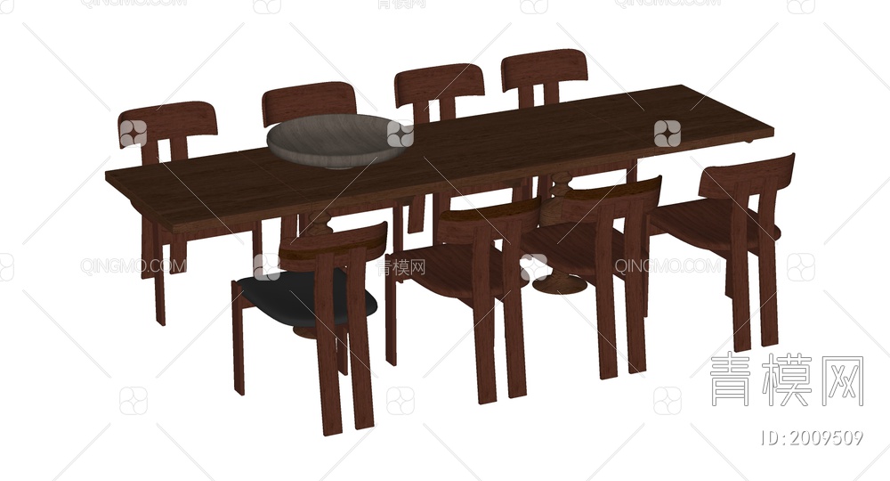 餐桌椅组合SU模型下载【ID:2009509】