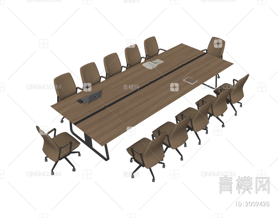 会议桌椅组合SU模型下载【ID:2009428】