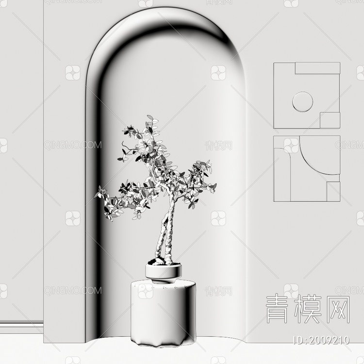 绿植 盆栽摆件3D模型下载【ID:2009210】