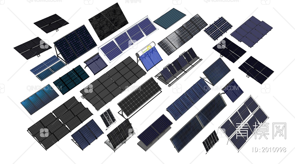 太阳能板SU模型下载【ID:2010998】
