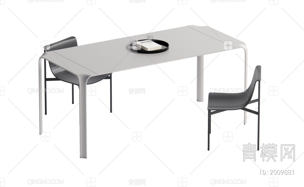 餐桌椅组合SU模型下载【ID:2009881】