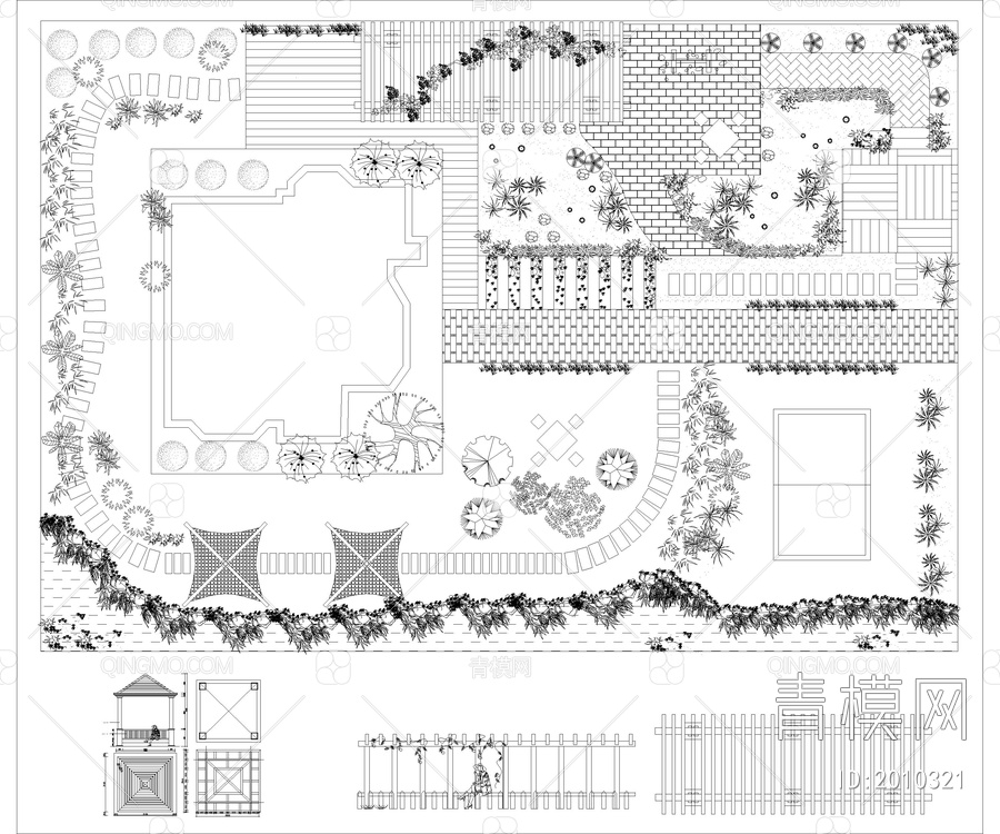 屋顶花园设计CAD图库【ID:2010321】