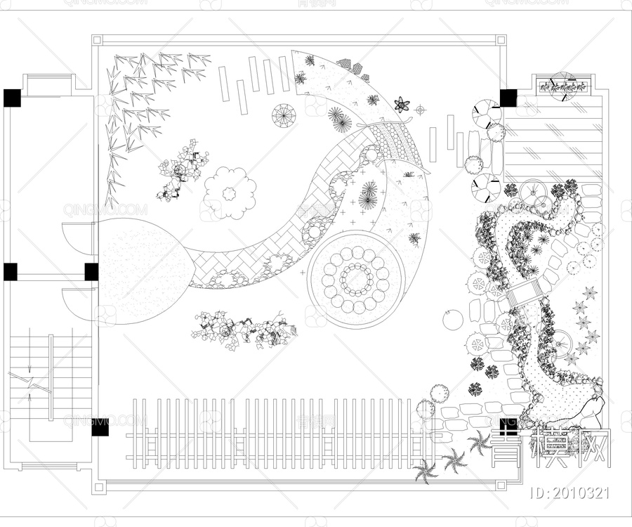 屋顶花园设计CAD图库【ID:2010321】