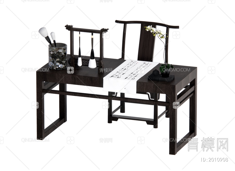 书桌椅组合 书桌椅组合SU模型下载【ID:2010908】