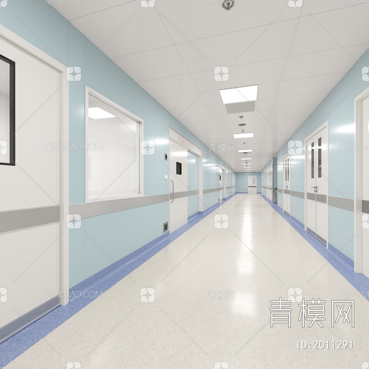 医院走廊3D模型下载【ID:2011291】