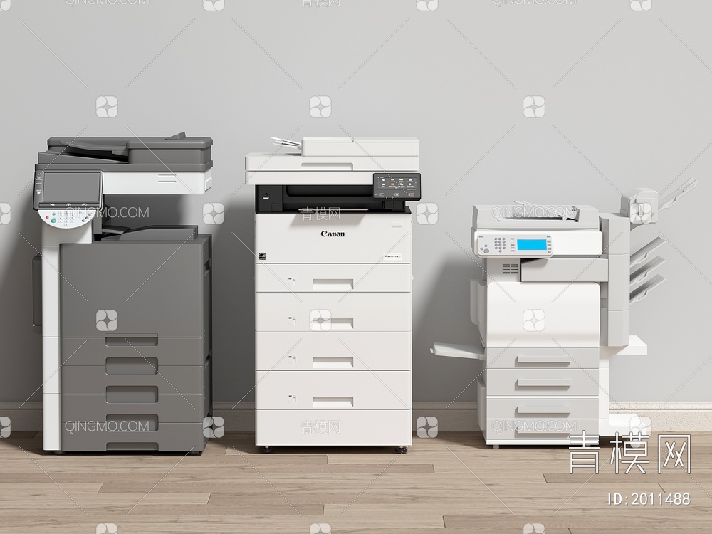 打印机 复印机 扫描机 办公器材 办公用品3D模型下载【ID:2011488】