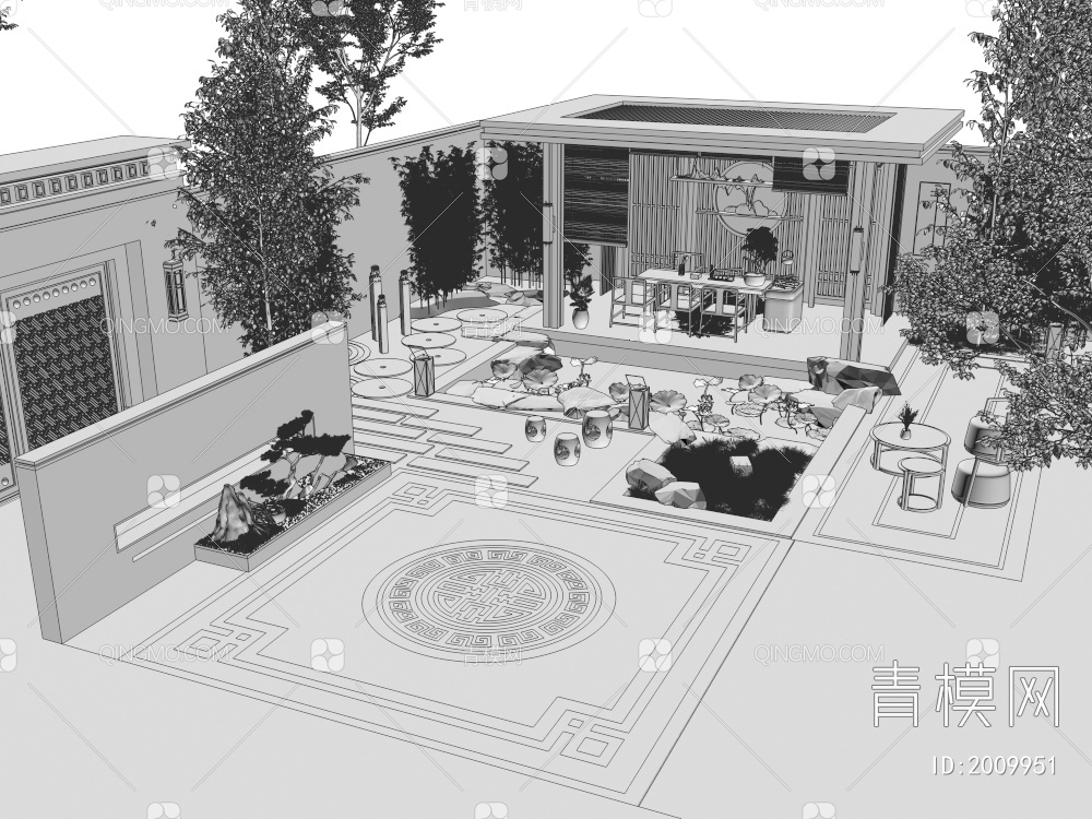 庭院景观3D模型下载【ID:2009951】