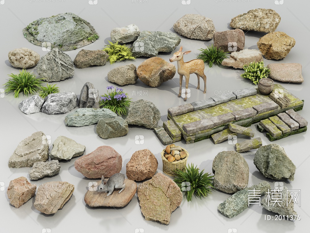 石头3D模型下载【ID:2011376】