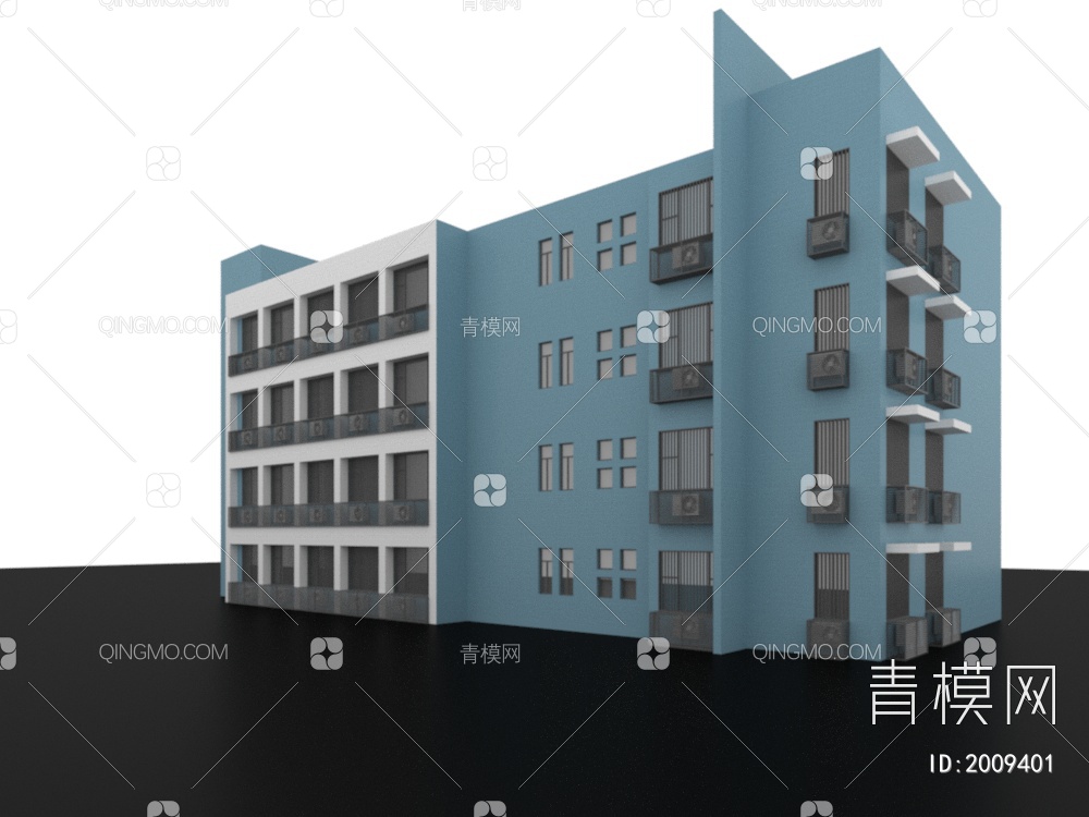 学校外立面  外观建筑  大楼外立面3D模型下载【ID:2009401】