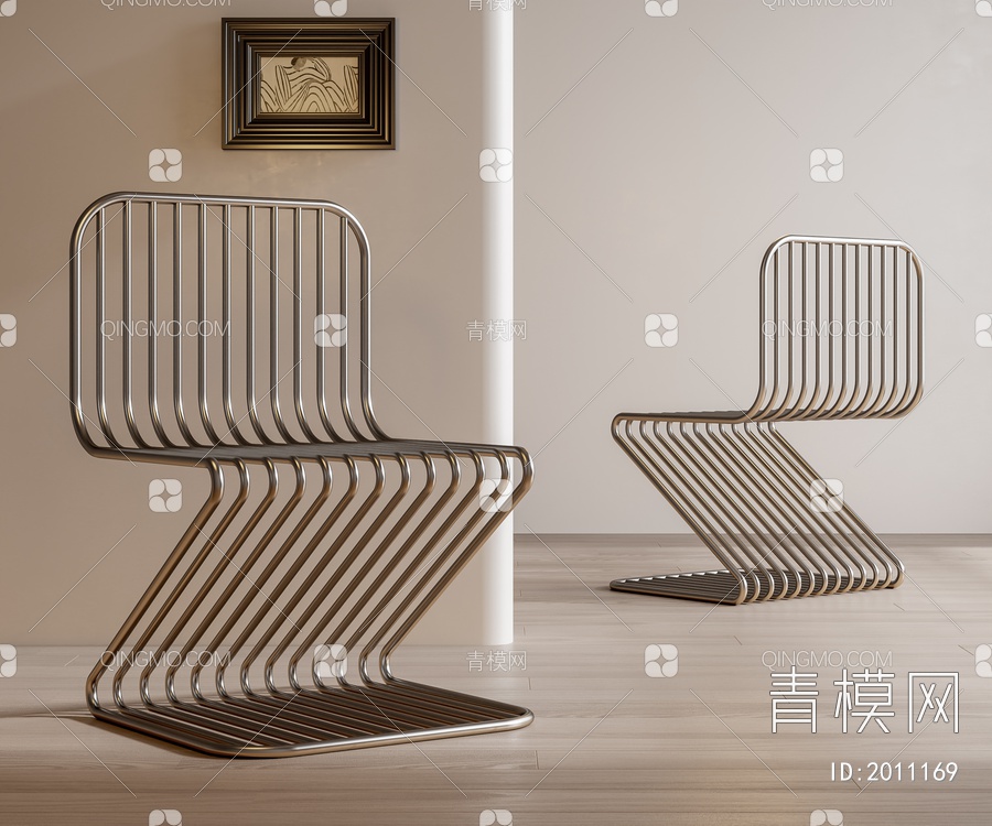 不锈钢餐椅3D模型下载【ID:2011169】