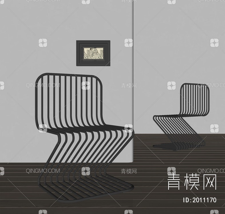 不锈钢餐椅SU模型下载【ID:2011170】