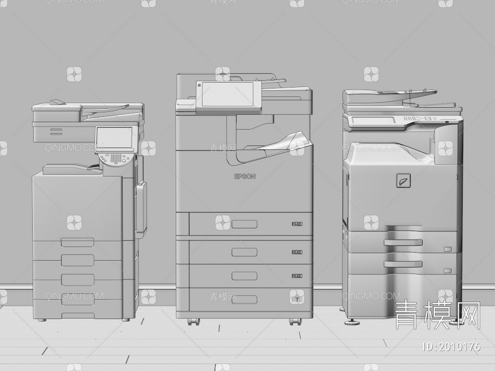 打印机 复印机 扫描机 办公器材 办公用品3D模型下载【ID:2010176】