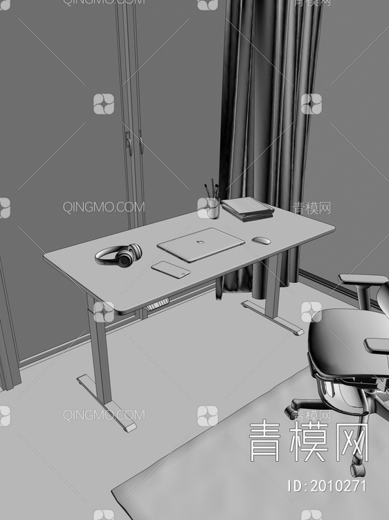 电脑桌3D模型下载【ID:2010271】
