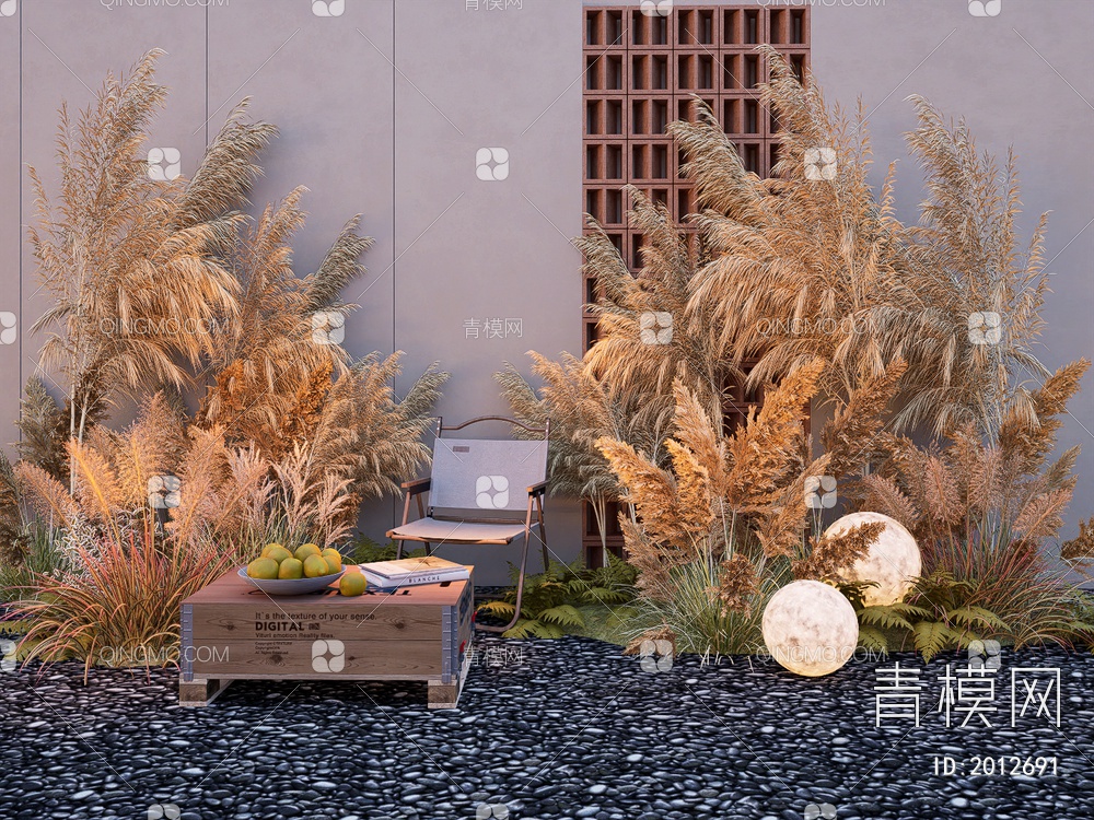芦苇植物组合SU模型下载【ID:2012691】