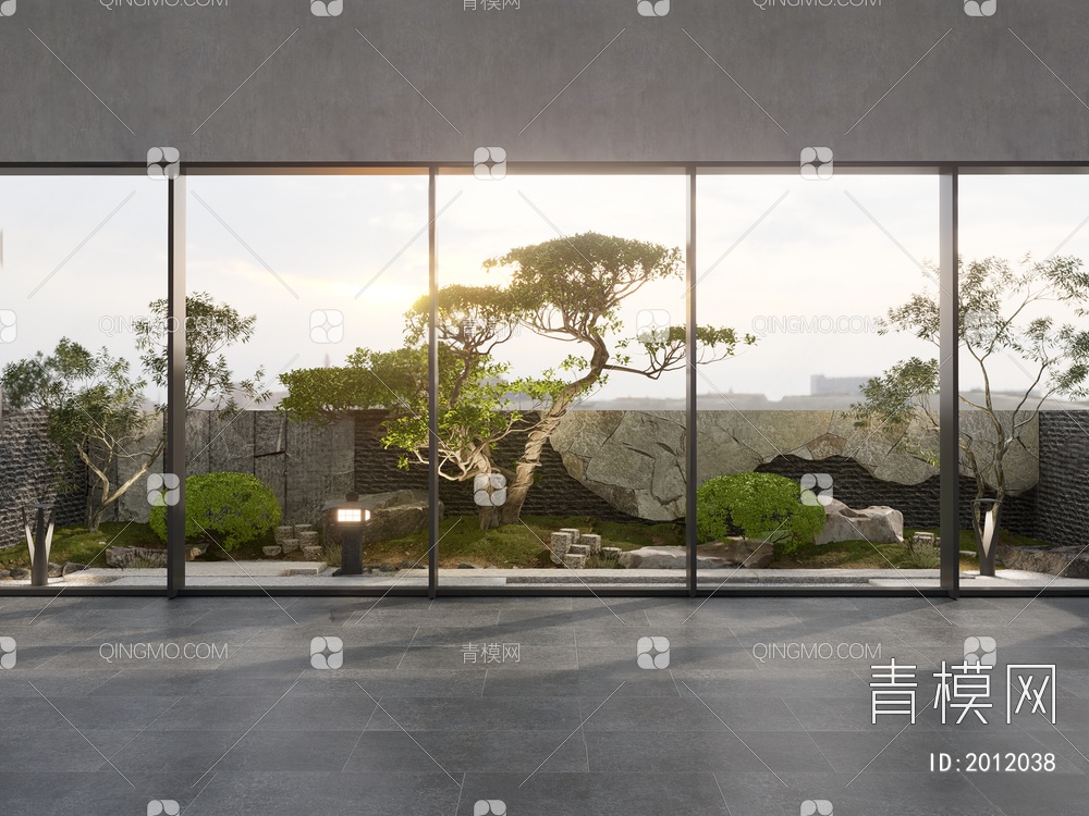 庭院花园 松树景观3D模型下载【ID:2012038】
