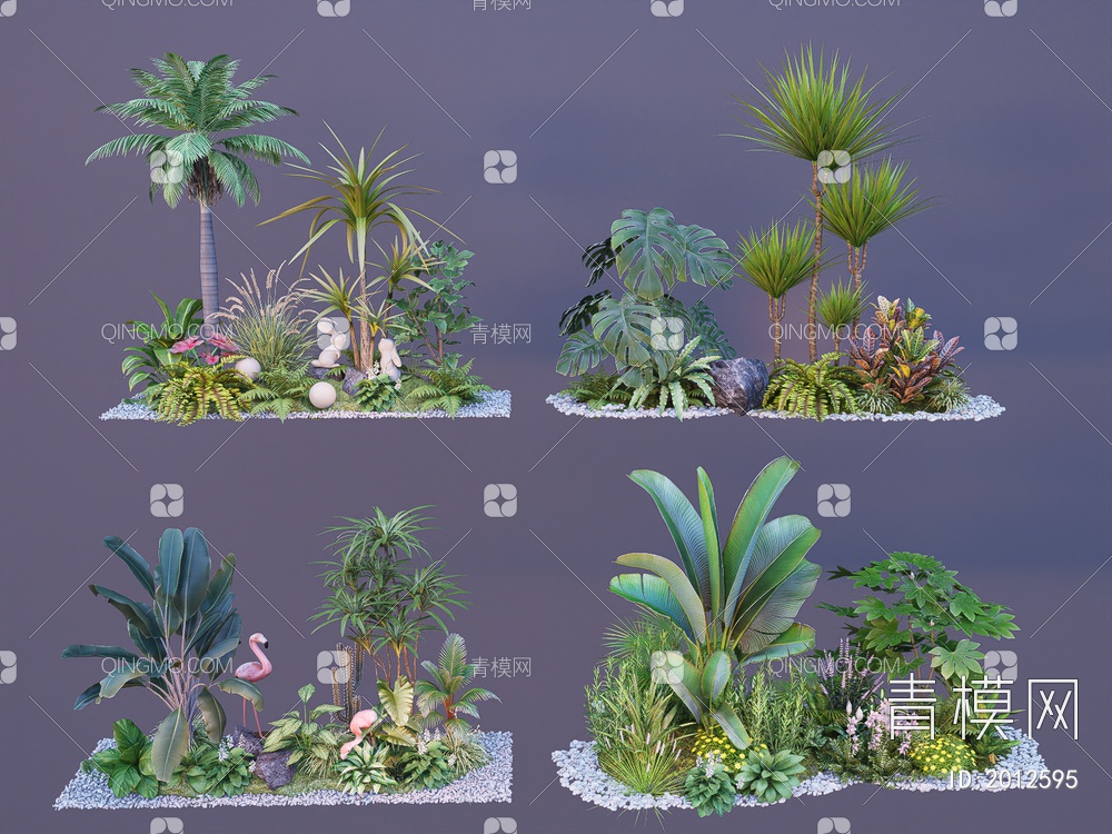 景观植物组合SU模型下载【ID:2012595】