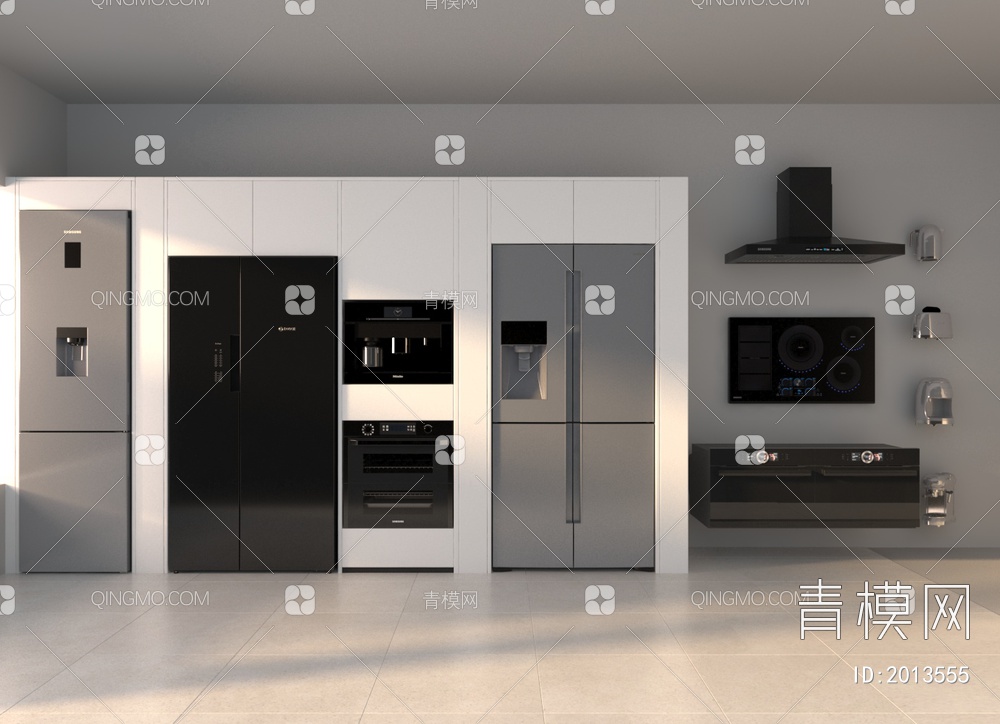 冰箱  嵌入式冰箱组合3D模型下载【ID:2013555】