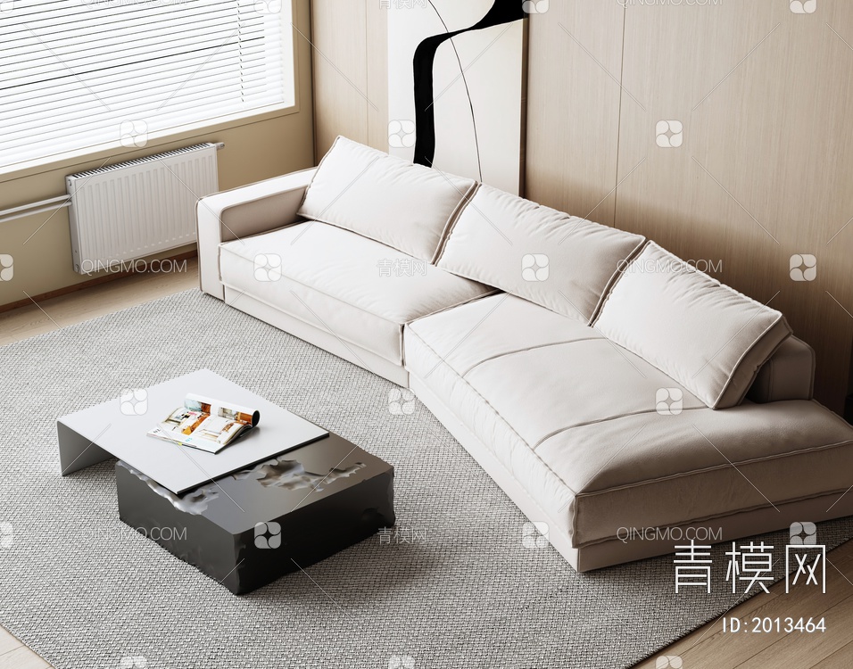 多人沙发  异型沙发3D模型下载【ID:2013464】