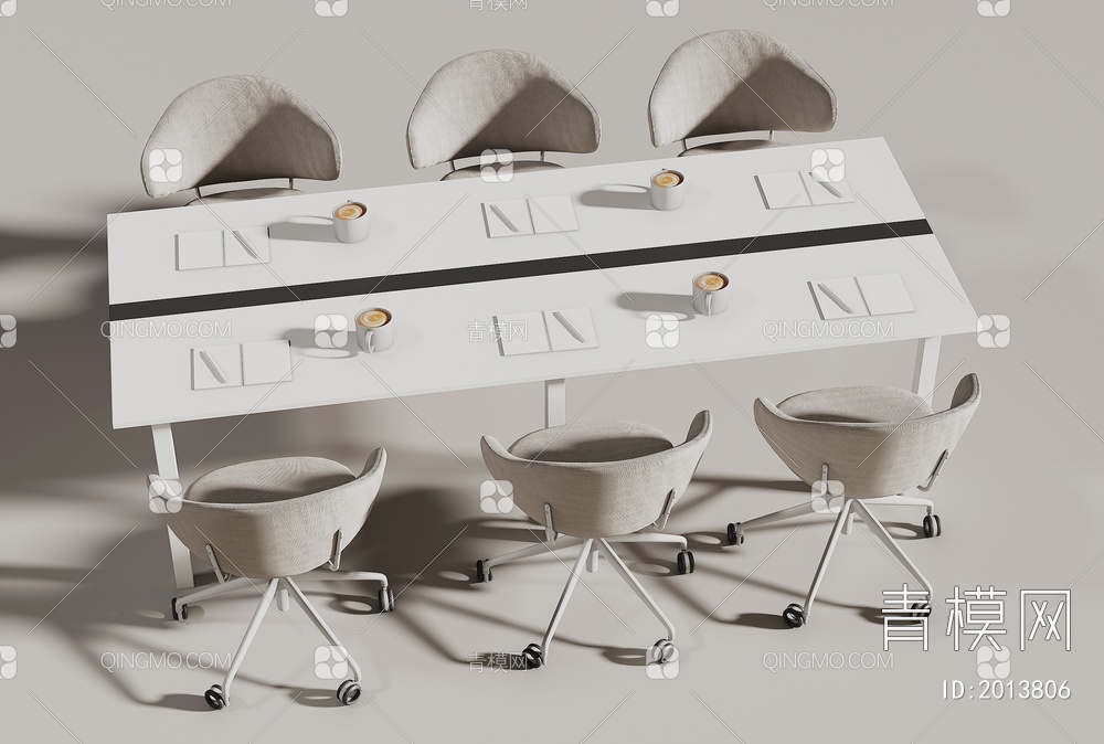 会议桌椅3D模型下载【ID:2013806】