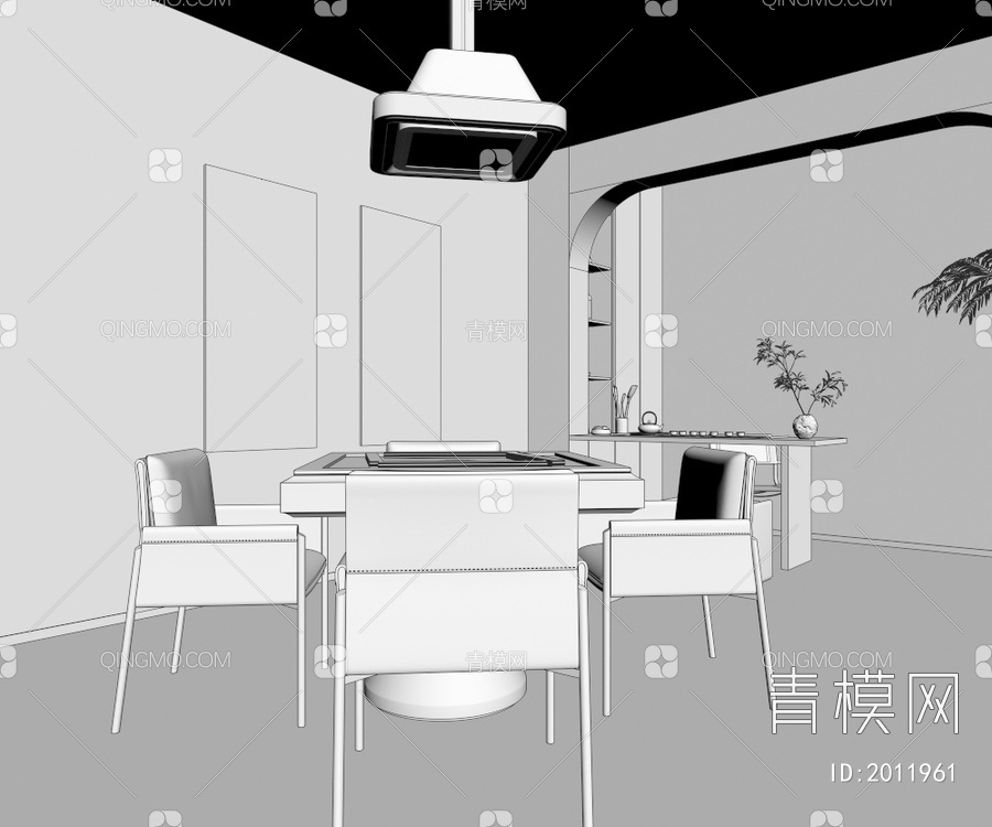 家居麻将室、棋牌室3D模型下载【ID:2011961】