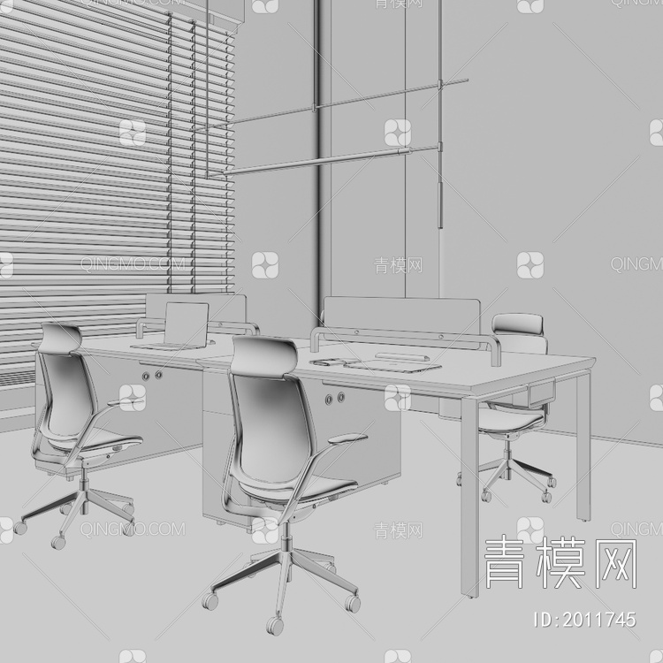 办公桌3D模型下载【ID:2011745】