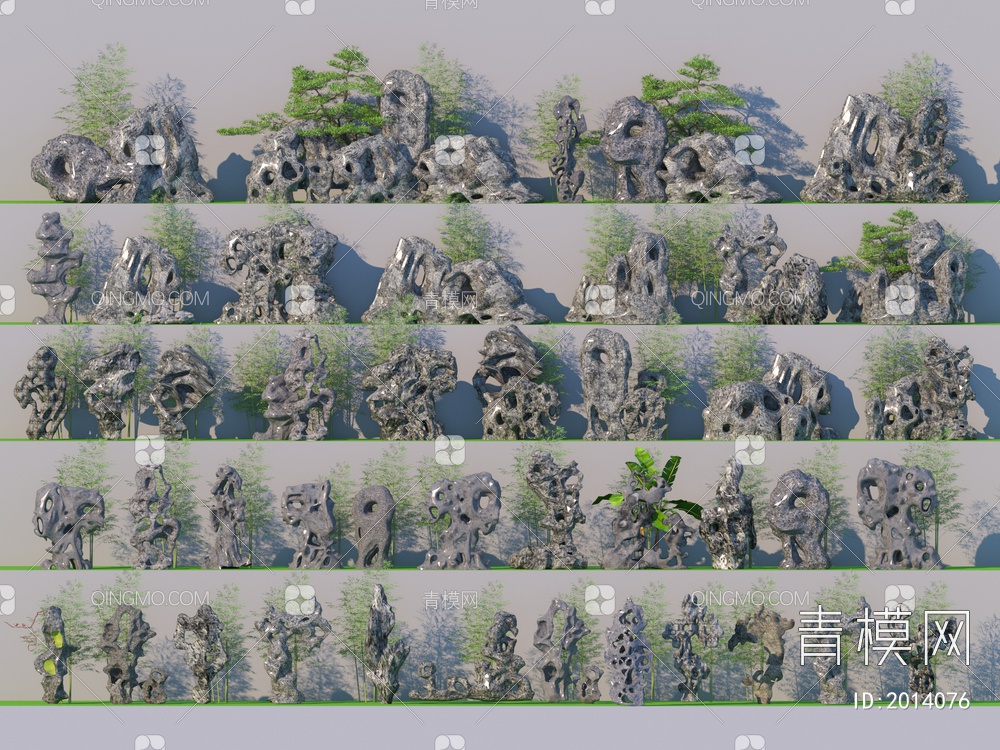 太湖石3D模型下载【ID:2014076】
