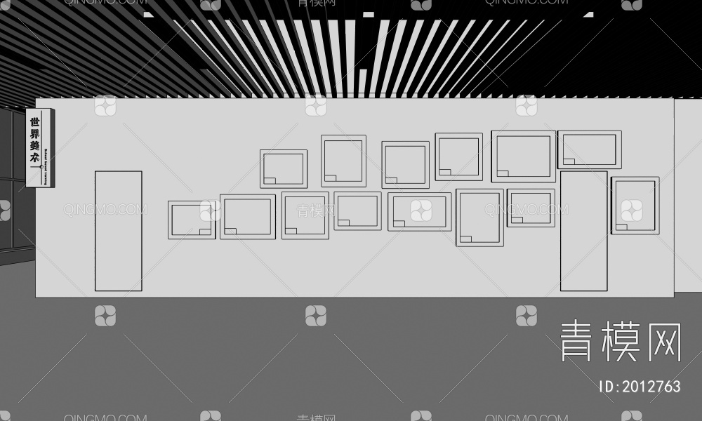 学校文化墙 世界美术 世界音乐 名画画框 音乐调节按钮示意3D模型下载【ID:2012763】