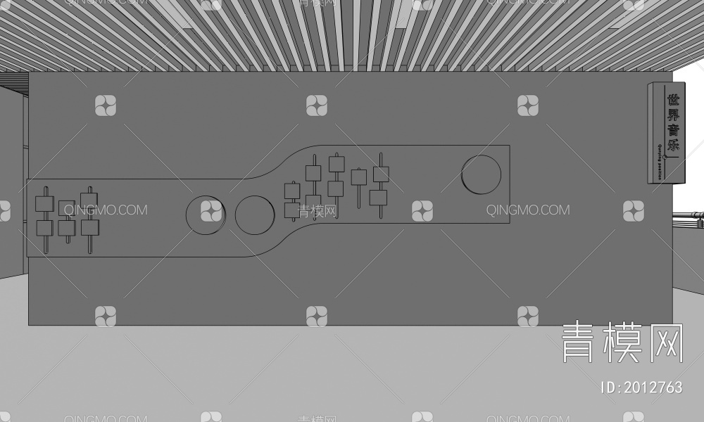 学校文化墙 世界美术 世界音乐 名画画框 音乐调节按钮示意3D模型下载【ID:2012763】