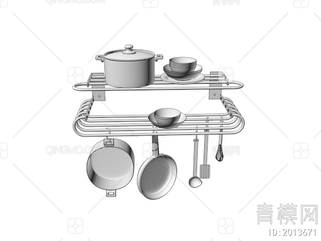 厨房用品 厨房用品锅厨具3D模型下载【ID:2013671】