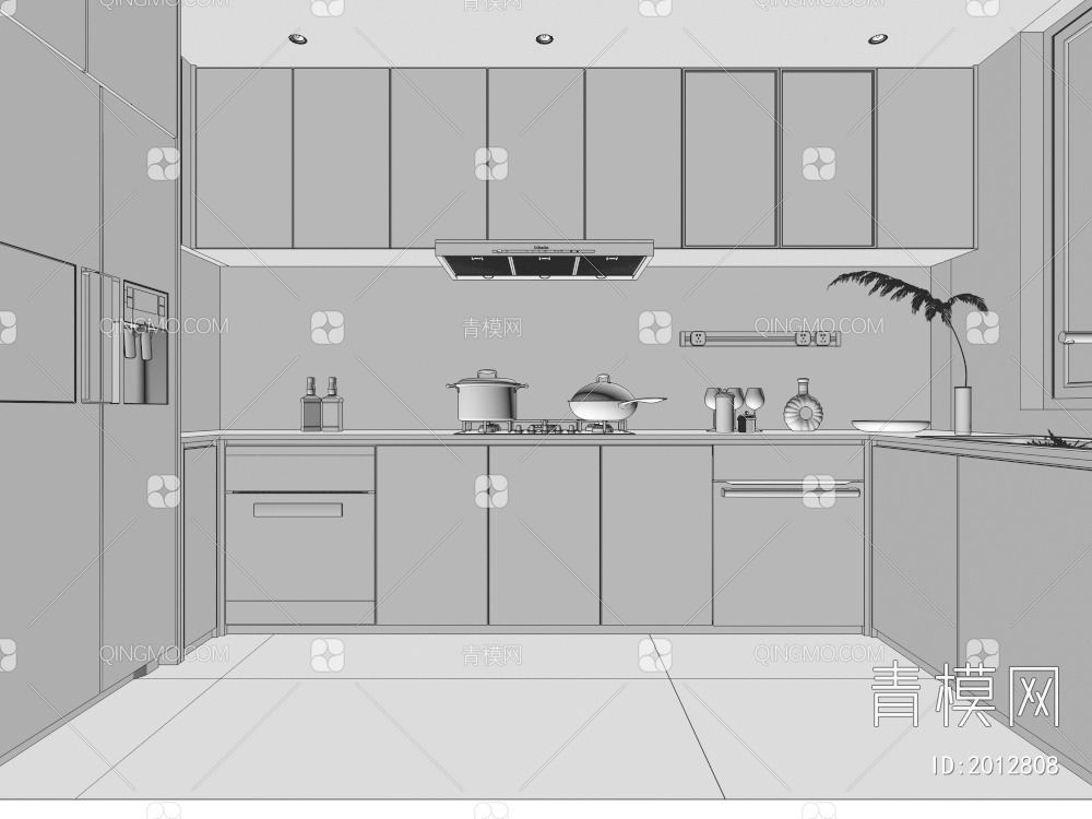 家居厨房3D模型下载【ID:2012808】
