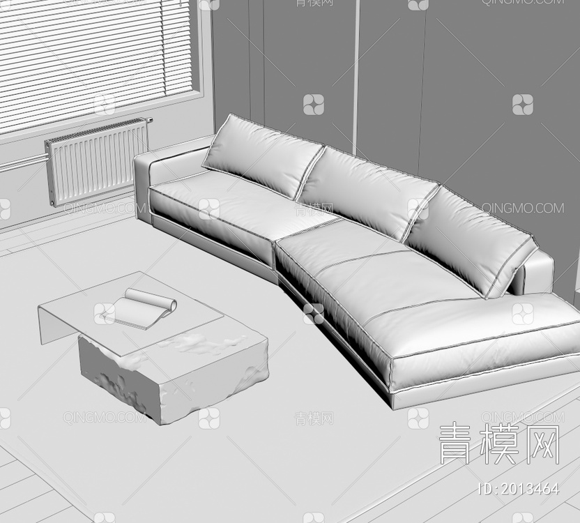 多人沙发  异型沙发3D模型下载【ID:2013464】
