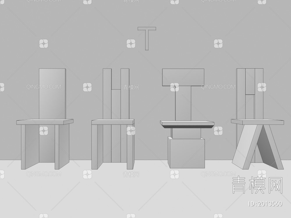 实木 造型 餐椅 椅子 单椅3D模型下载【ID:2013560】