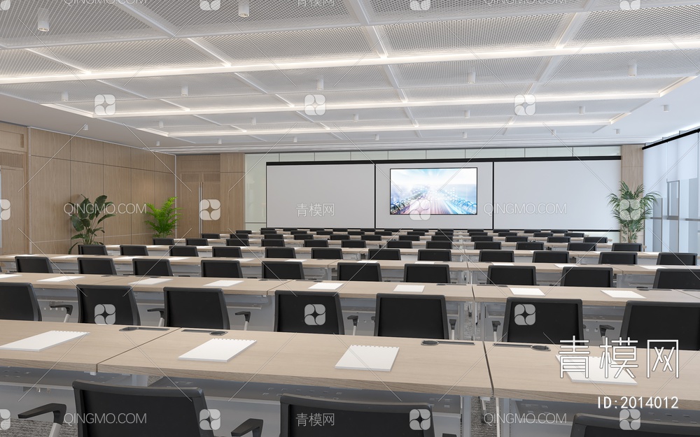 大会议室 多功能厅 教室 报告厅3D模型下载【ID:2014012】