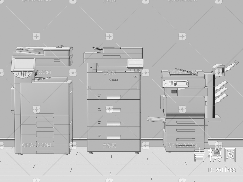 打印机 复印机 扫描机 办公器材 办公用品3D模型下载【ID:2011488】