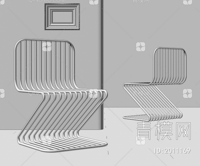不锈钢餐椅3D模型下载【ID:2011169】