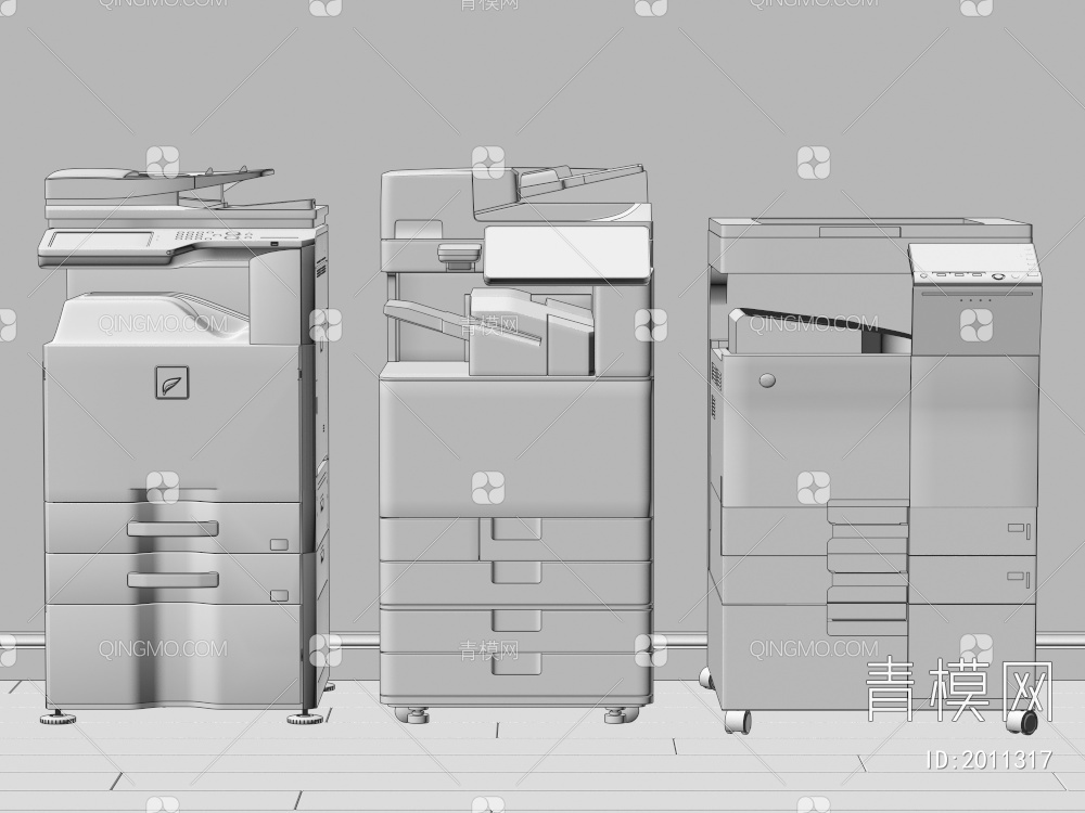 打印机 复印机 扫描机 办公器材 办公用品3D模型下载【ID:2011317】