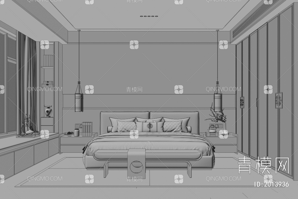 卧室3D模型下载【ID:2013936】