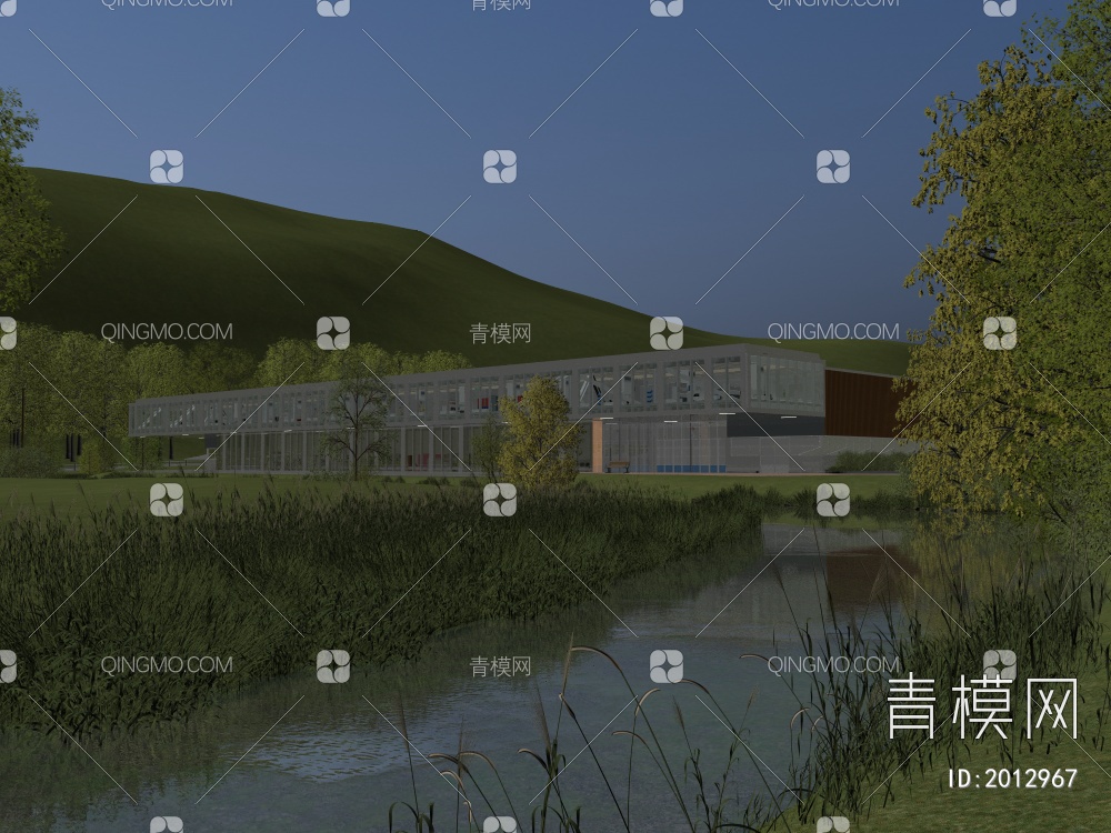 户外深林，小河，建筑3D模型下载【ID:2012967】