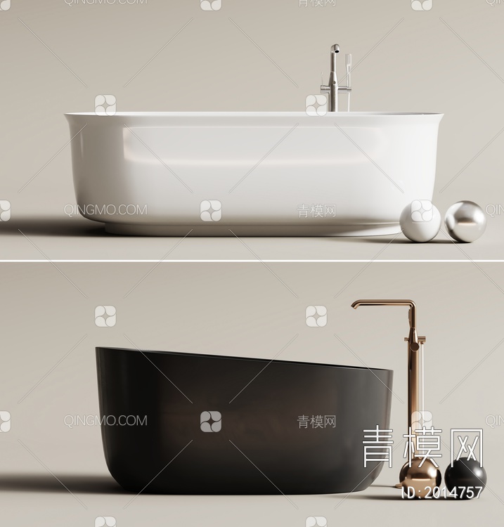 GROHE  浴缸 浴盆组合3D模型下载【ID:2014757】