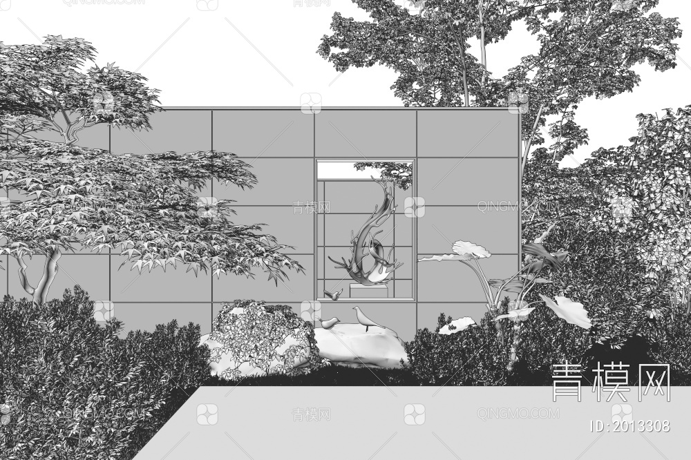 庭院景观3D模型下载【ID:2013308】