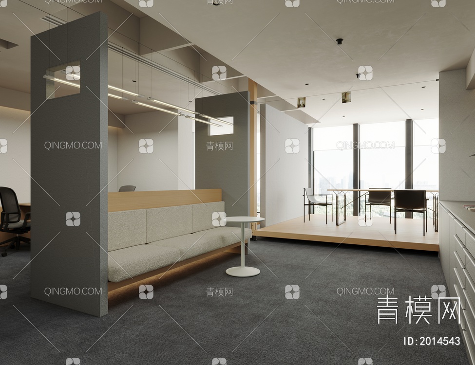 公共办公室3D模型下载【ID:2014543】