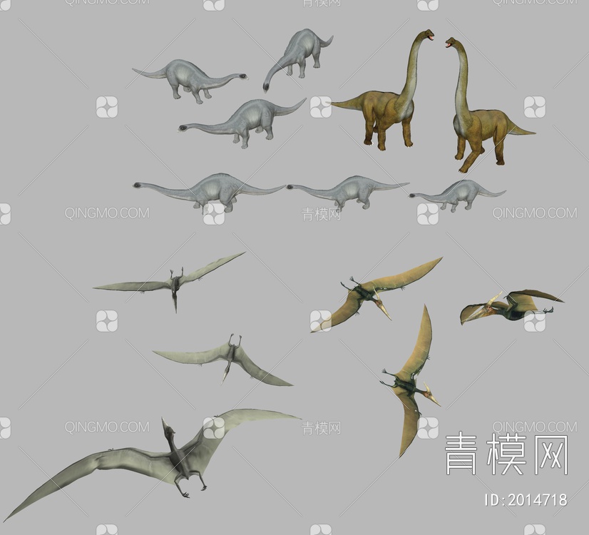 恐龙SU模型下载【ID:2014718】