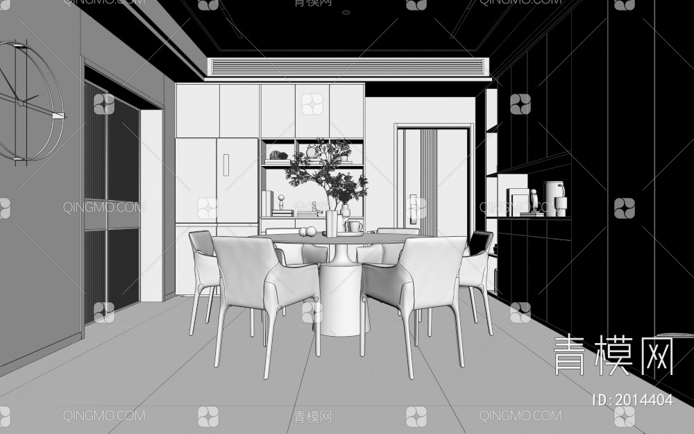 客餐厅3D模型下载【ID:2014404】