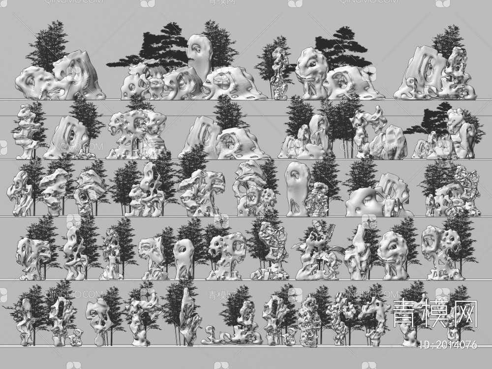 太湖石3D模型下载【ID:2014076】