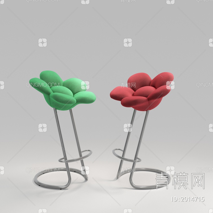 制作花瓣花吧椅3D模型下载【ID:2014715】
