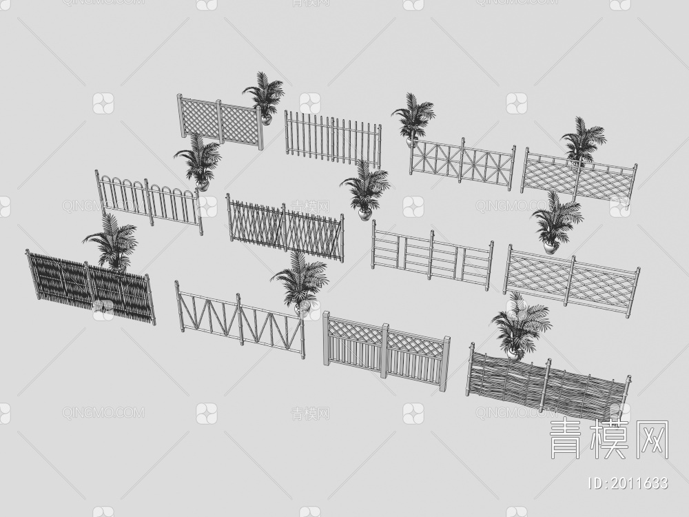 围栏 栏杆3D模型下载【ID:2011633】