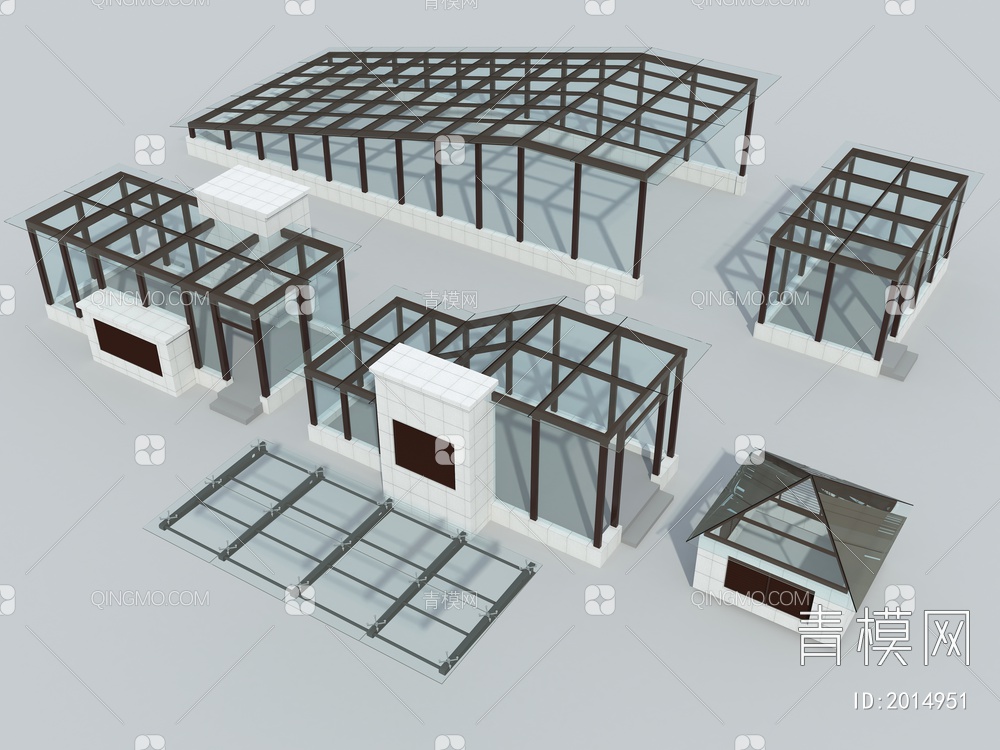 玻璃车道蓬SU模型下载【ID:2014951】