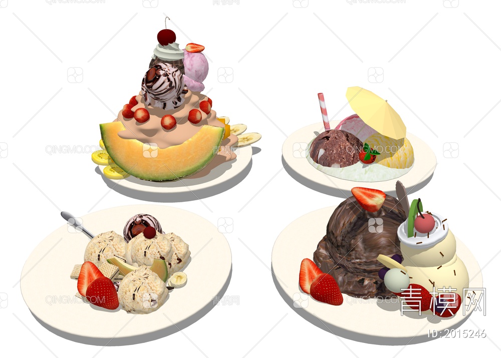 冰淇凌甜筒SU模型下载【ID:2015246】