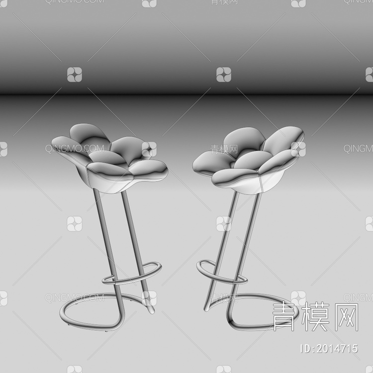 制作花瓣花吧椅3D模型下载【ID:2014715】