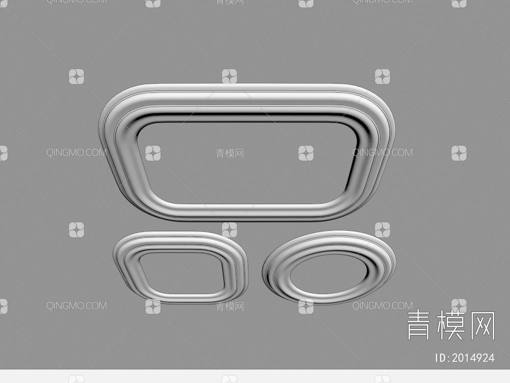 吸顶灯 方形 圆形吸顶灯 几何 超薄  卧室 客厅 儿童房3D模型下载【ID:2014924】